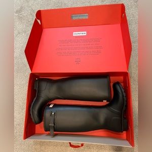 Tall Matte Black Hunter Rain Boots